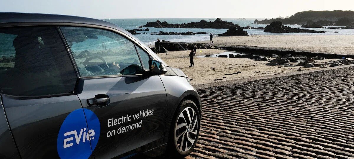 evie car on the beach jersey