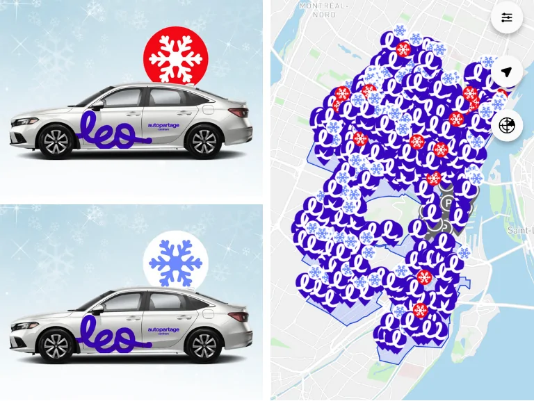 Leo Montreal App showing snow clearing